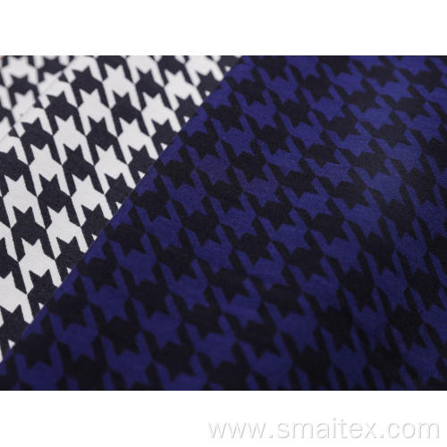 30S 100% Rayon Woven Fabric With Houndstooth Printing